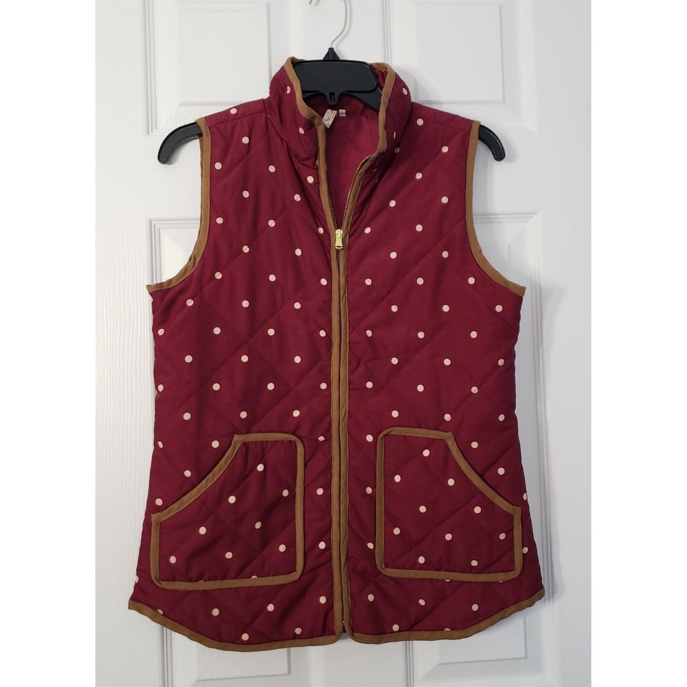 Red Camel Womans Quilted Vest Size Small Burgundy Tan